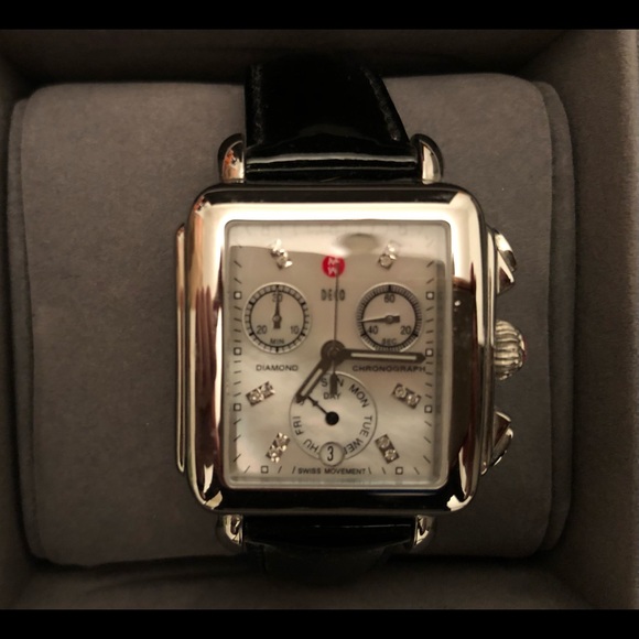 Michele Deco Diamond Chronograph 33 mm (Black Band Included) - Picture 3 of 10